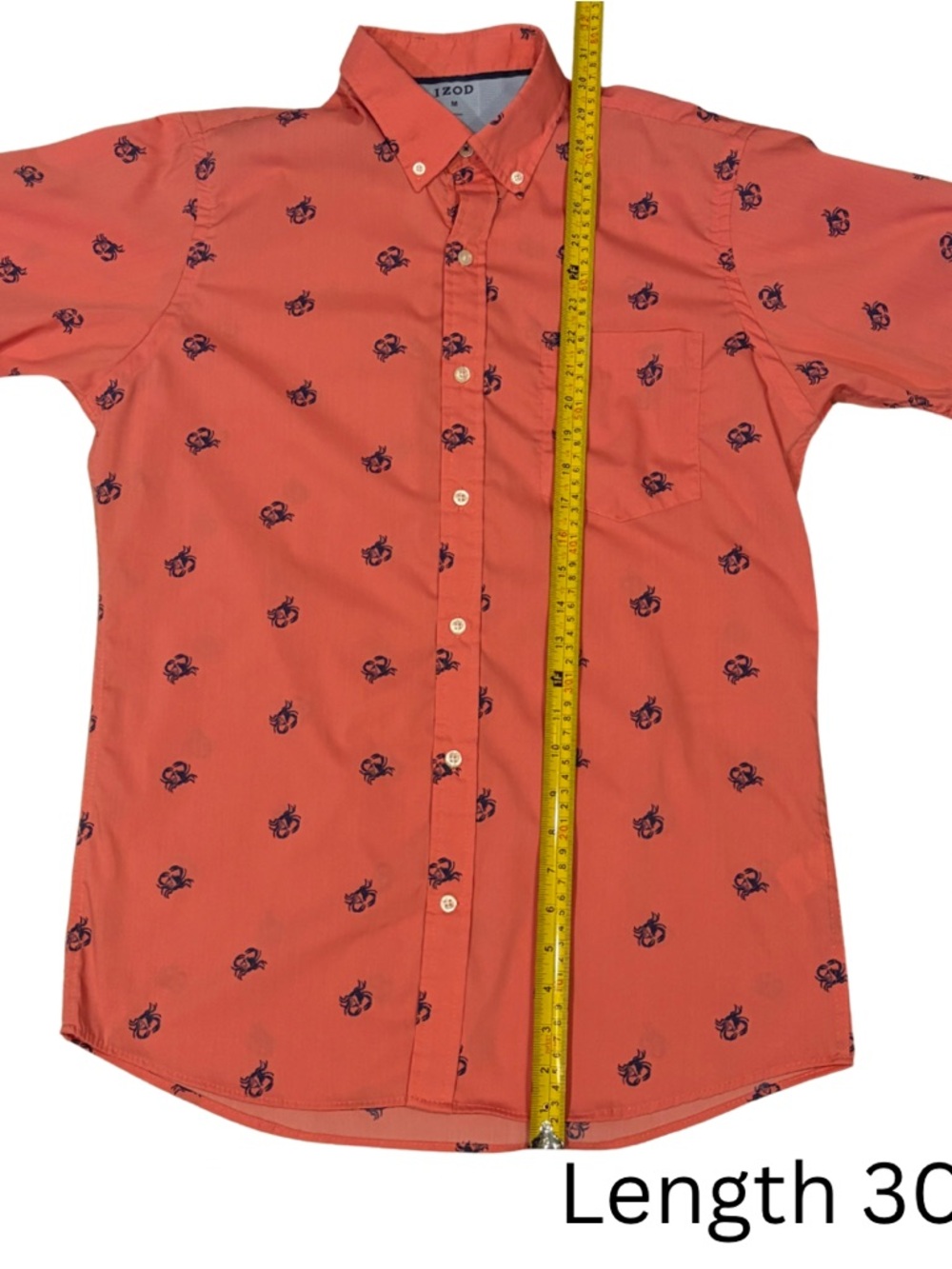 IZOD Men’s Crab Motif Button Down Shirt – Size M - Picture 4 of 9